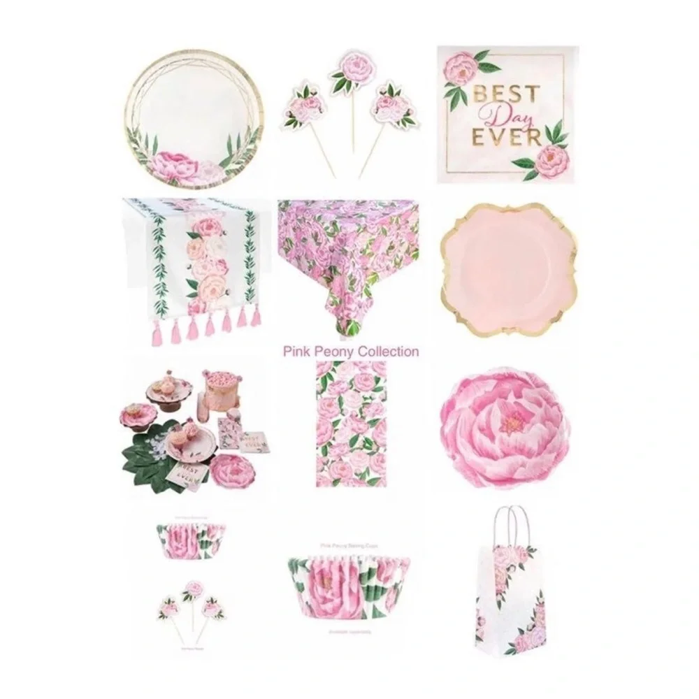 Best Day Ever Pink Peony Cocktail Beverage Paper Napkins by Celebrate It